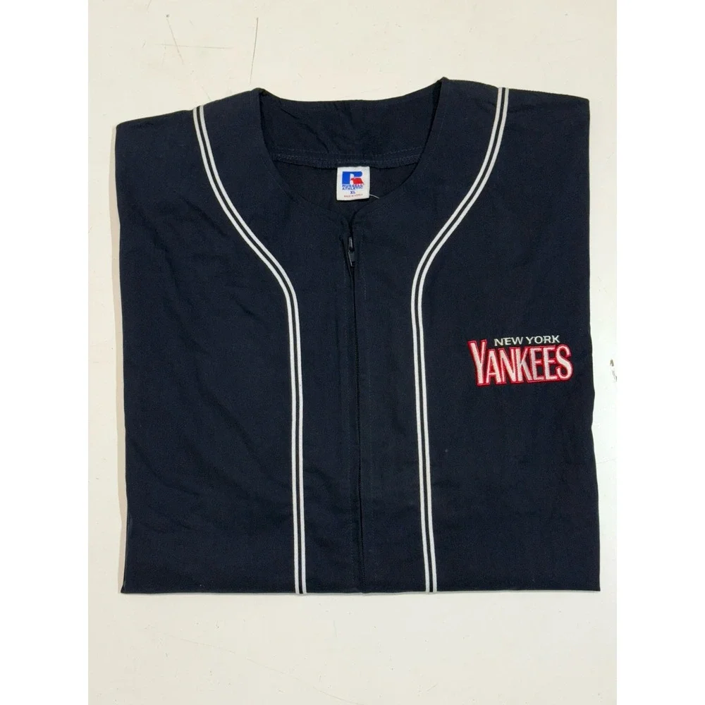 Vintage 90s Russell Athletic‎ New York Yankees Warm Up Jersey Full Zip Men's XL